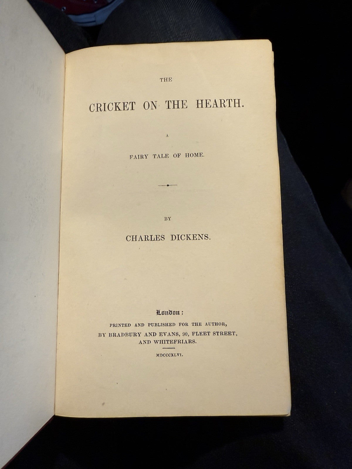 1846 Charles Dickens : The Cricket on the Hearth : 1st Ed / 2nd State