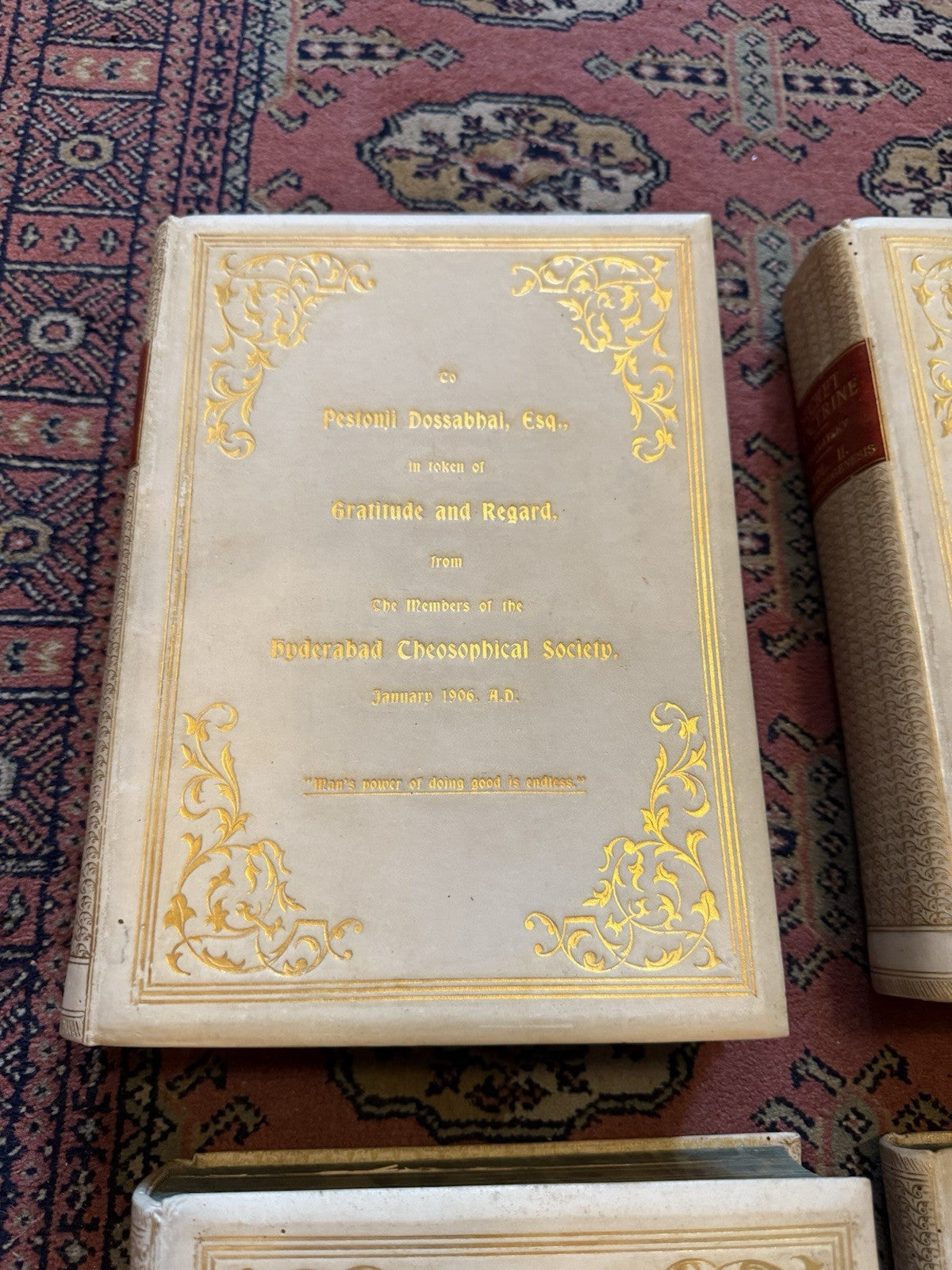 1905 Blavatsky : The Secret Doctrine : Vellum Presentation Hyderabad