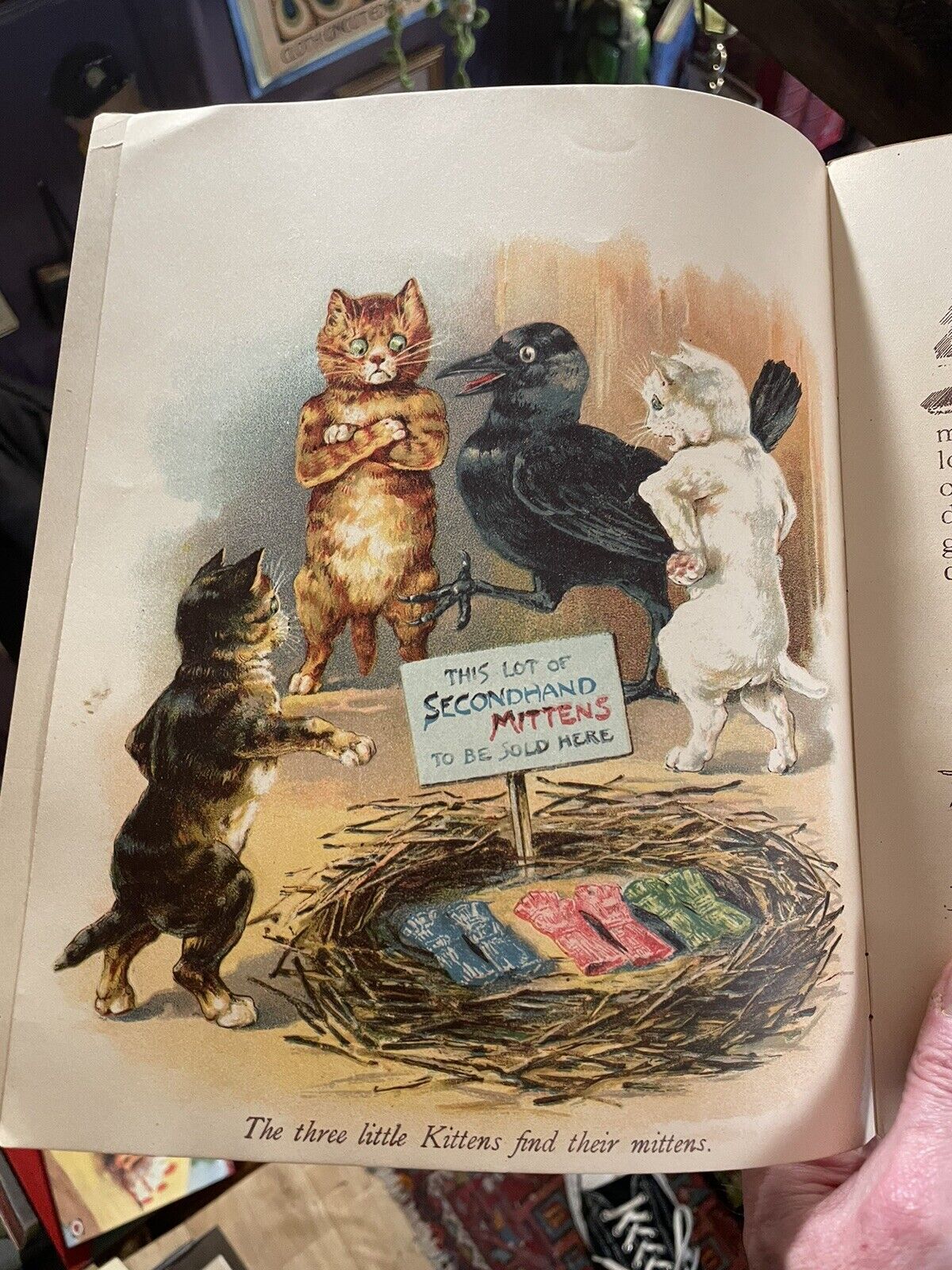 1898 Three Little Kittens : Raphael Tuck and Sons : Chromolithographs of Cats