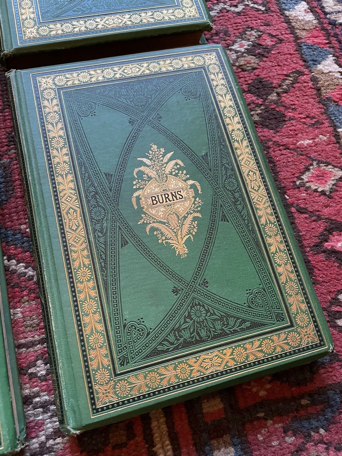 1877 The Works of Robert Burns (4 Vols) Decorative Cloth Bindings : Scots Poems