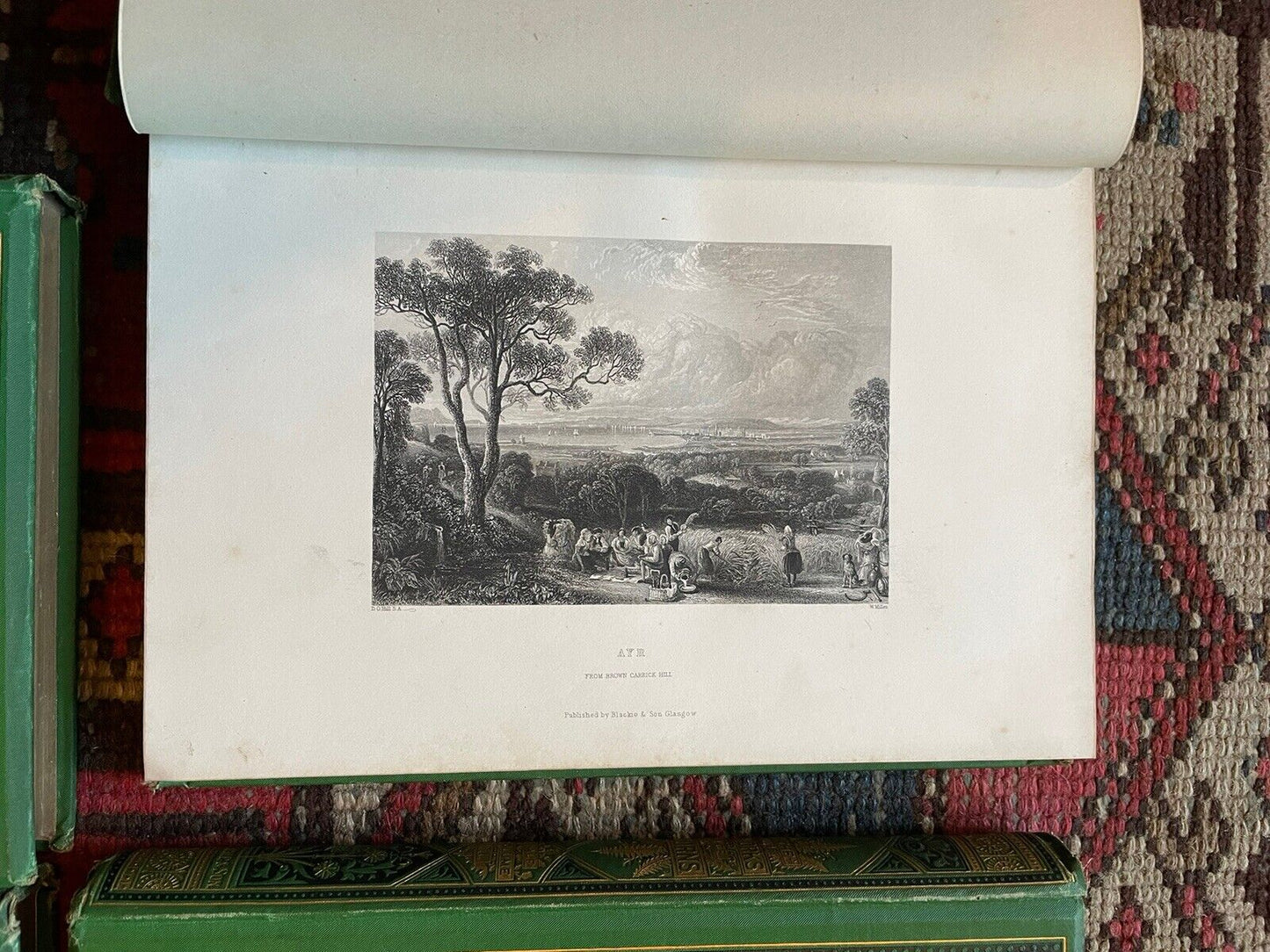 1877 The Works of Robert Burns (4 Vols) Decorative Cloth Bindings : Scots Poems