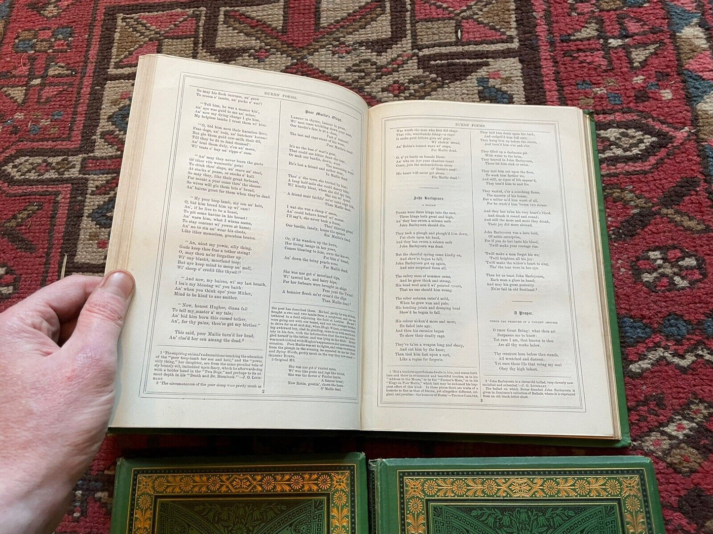 1877 The Works of Robert Burns (4 Vols) Decorative Cloth Bindings : Scots Poems