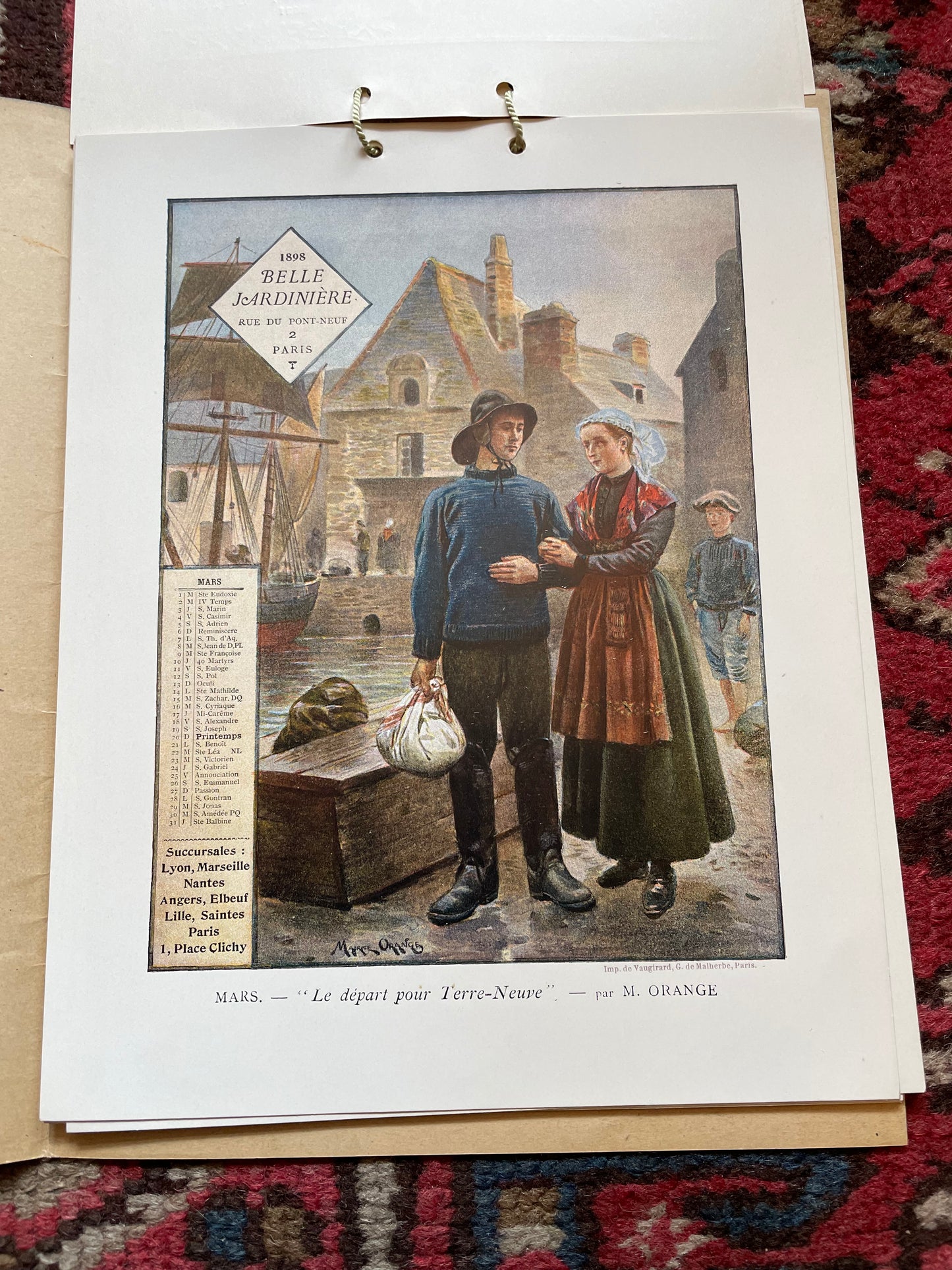 La Belle Jardiniere : French Fashion Art Nouveau Calendar for 1898