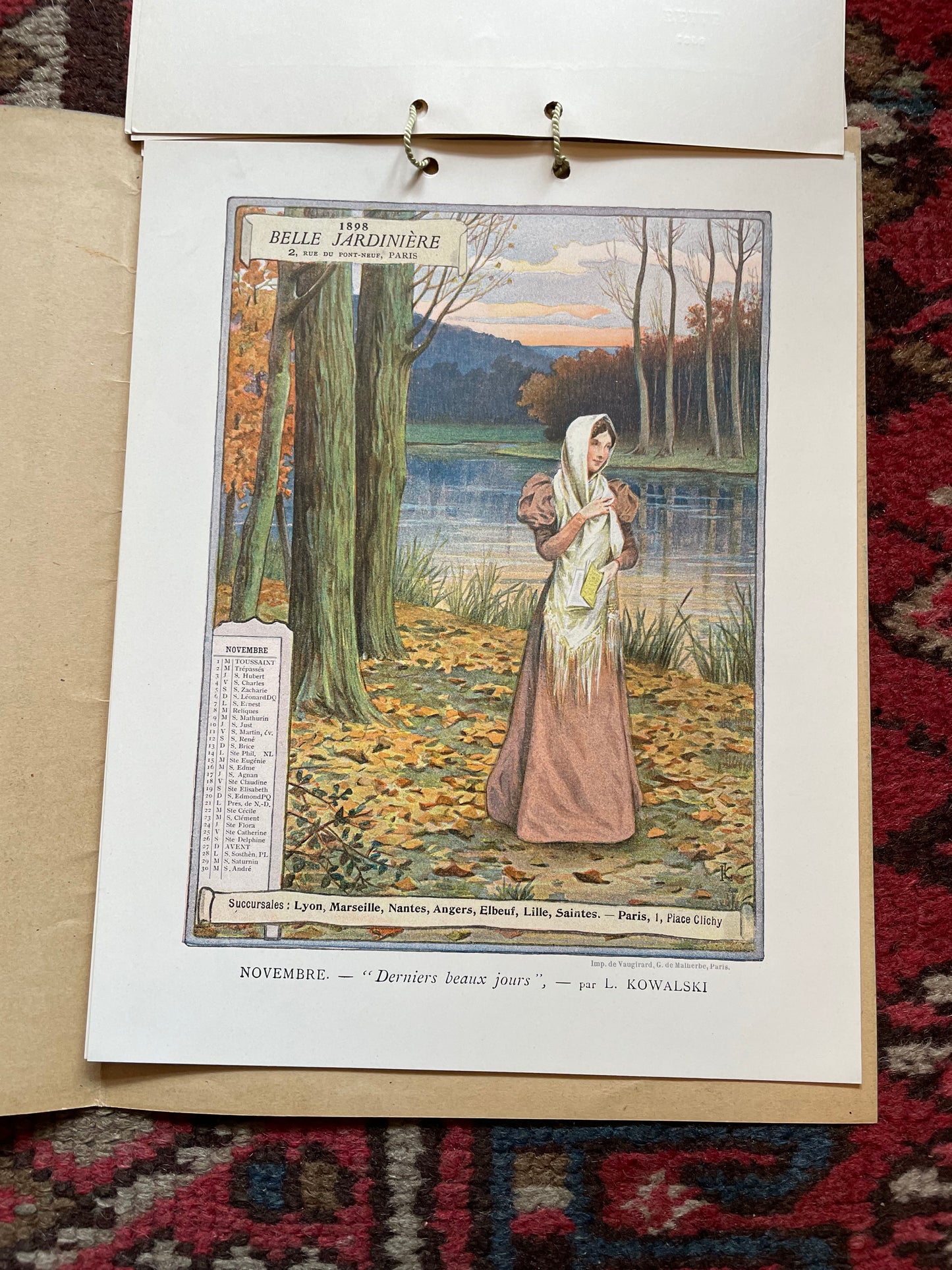 La Belle Jardiniere : French Fashion Art Nouveau Calendar for 1898