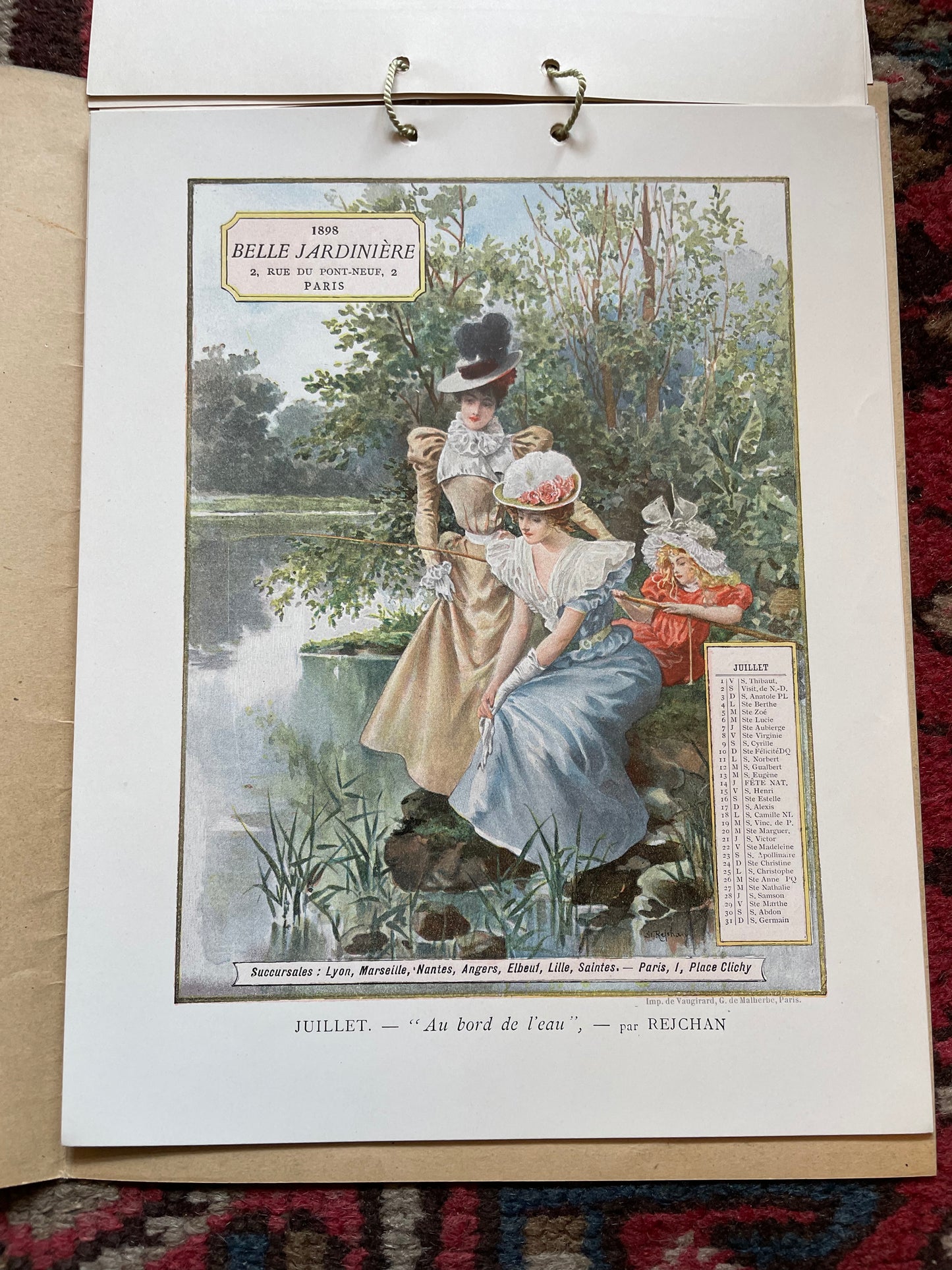 La Belle Jardiniere : French Fashion Art Nouveau Calendar for 1898