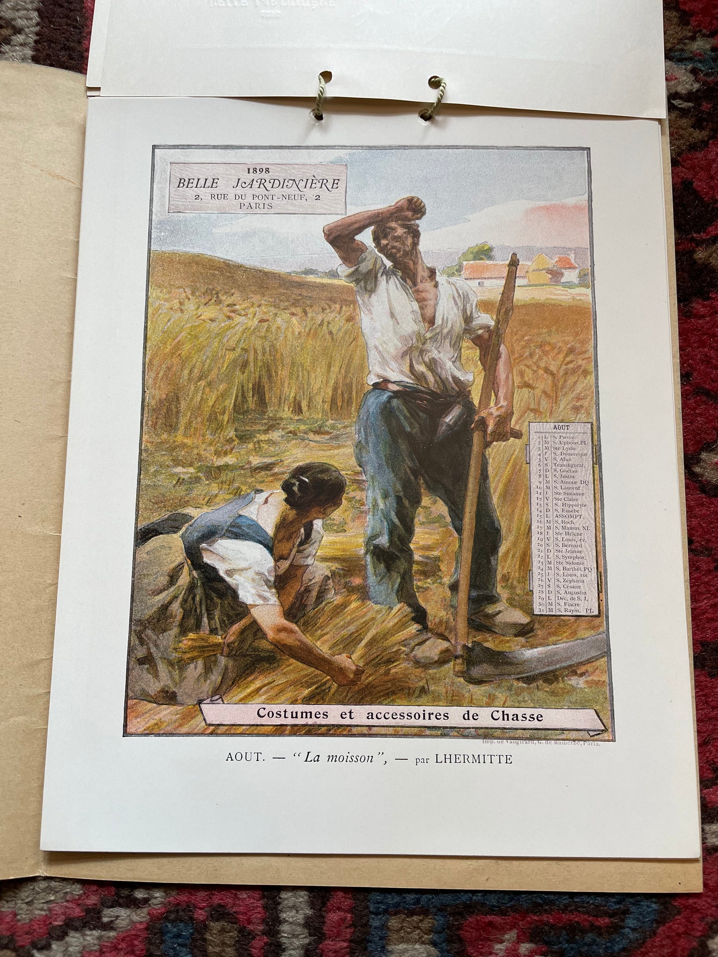 La Belle Jardiniere : French Fashion Art Nouveau Calendar for 1898