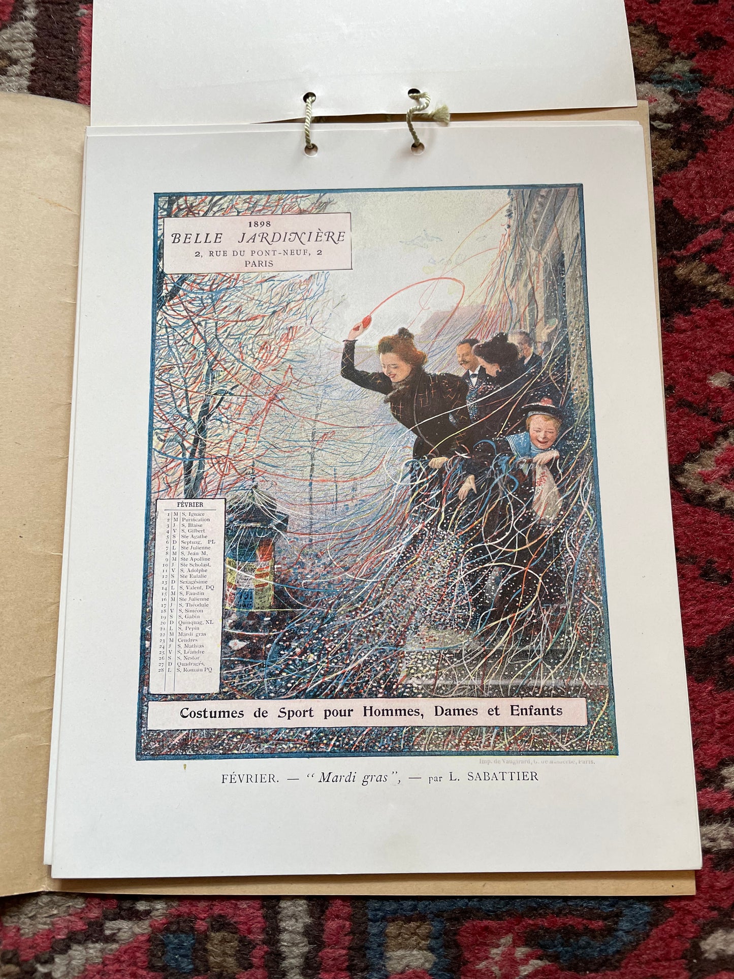 La Belle Jardiniere : French Fashion Art Nouveau Calendar for 1898