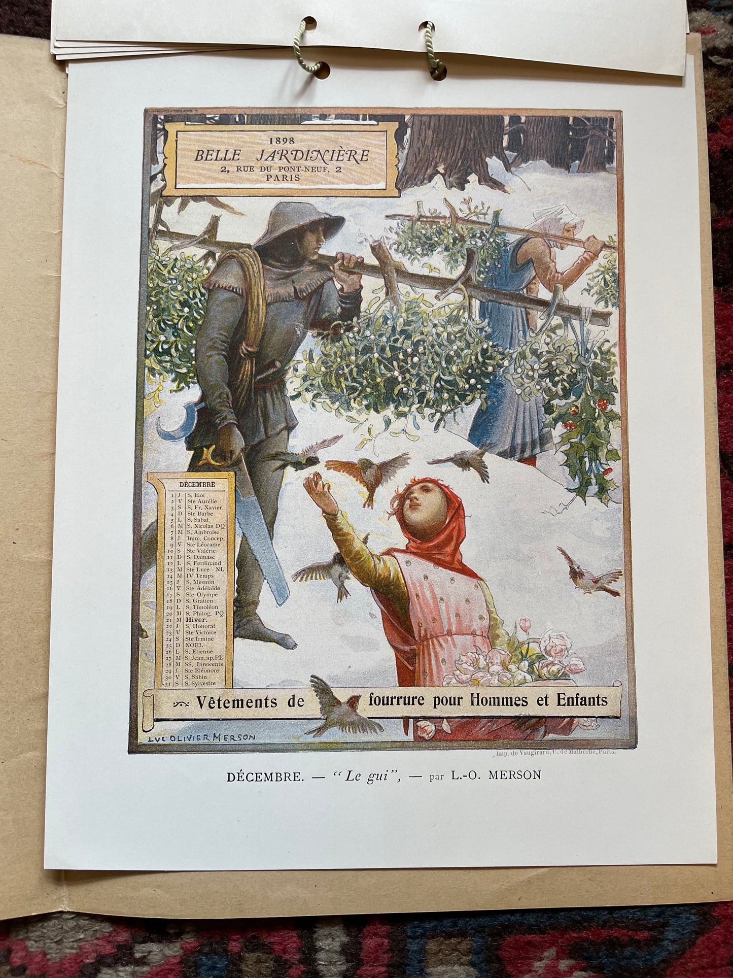 La Belle Jardiniere : French Fashion Art Nouveau Calendar for 1898