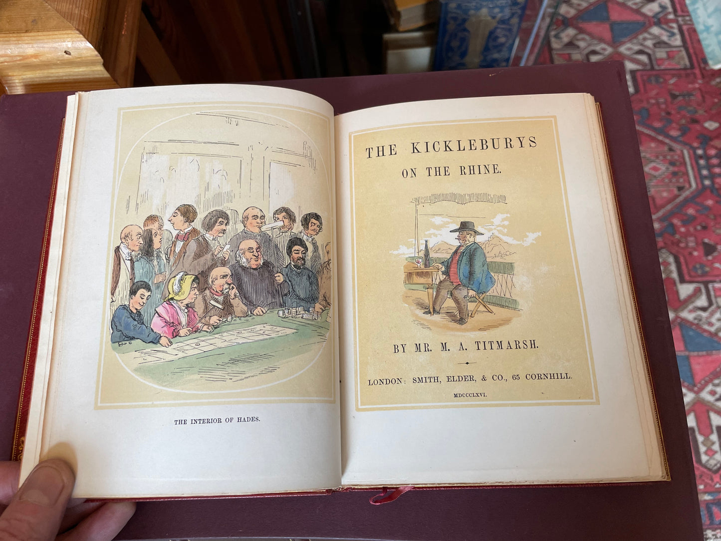 The Kicklebury's on the Rhine by Mr. M. A. Titmarsh (William Makepeace Thackeray) : Zaehnsdorf Fine Binding