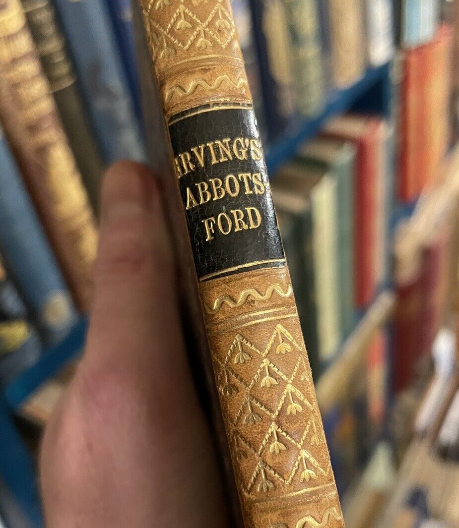 1850 Washington Irving : Abbotsford And Newstead Abbey : Half Leather Binding