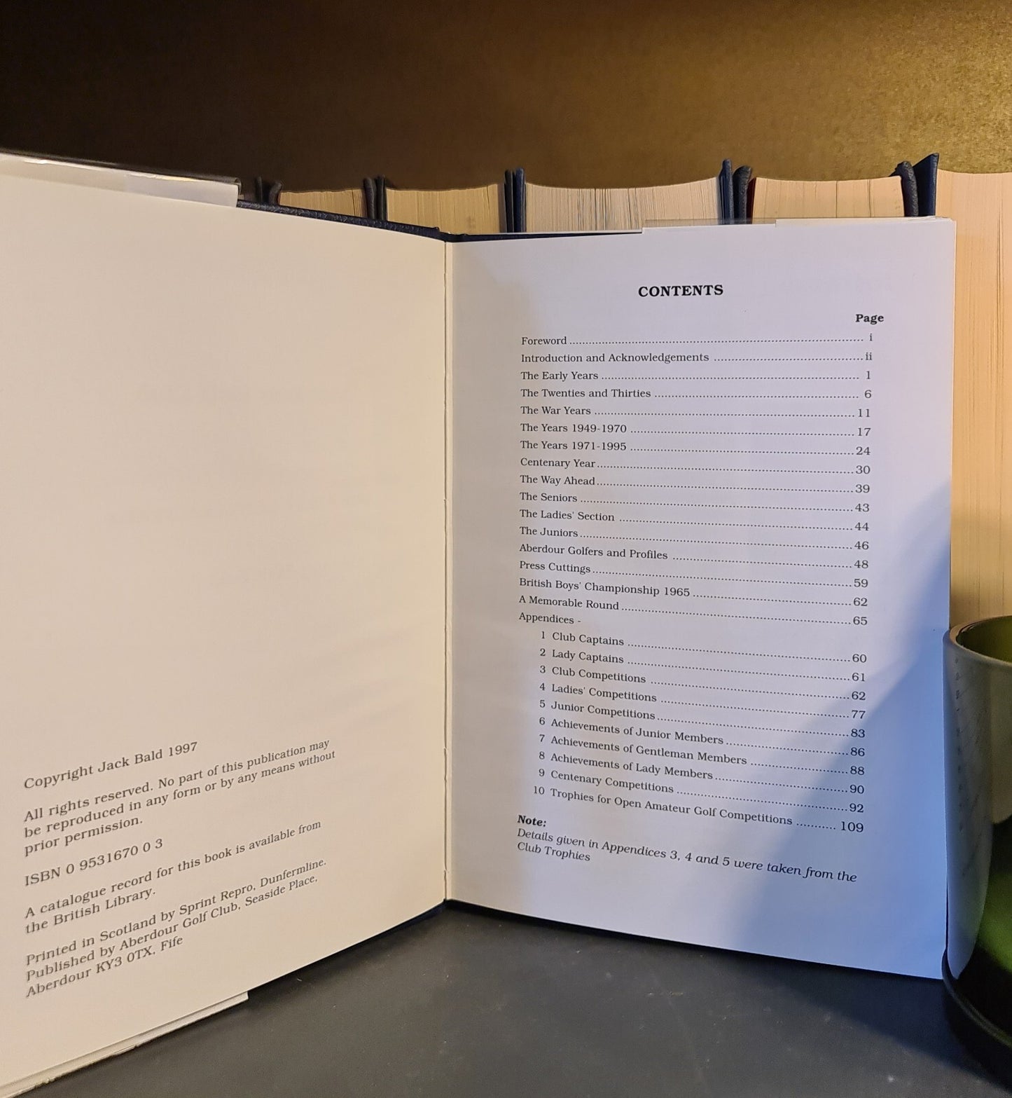 Aberdour Golf Club, The First 100 Years, J. Bald: Hardback: Scottish Golf Clubs