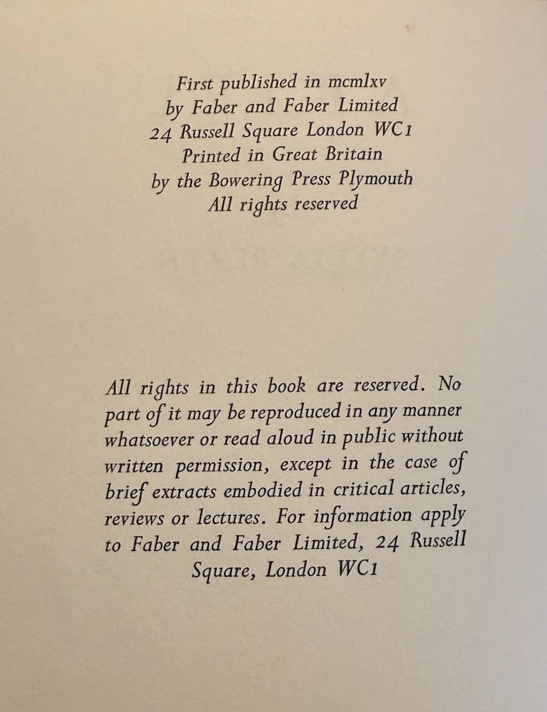 Sylvia Plath : Ariel : First UK Edition 1965 : Very Good in an Unclipped Jacket