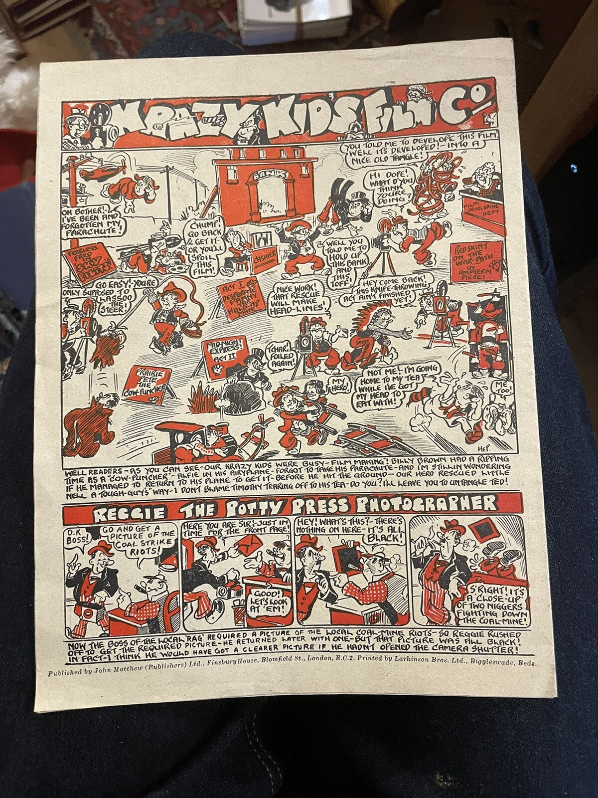 Jolly Arrow Comic #1 : No. 1 VERY RARE*!! Children's Vintage Comic Strip 1950s