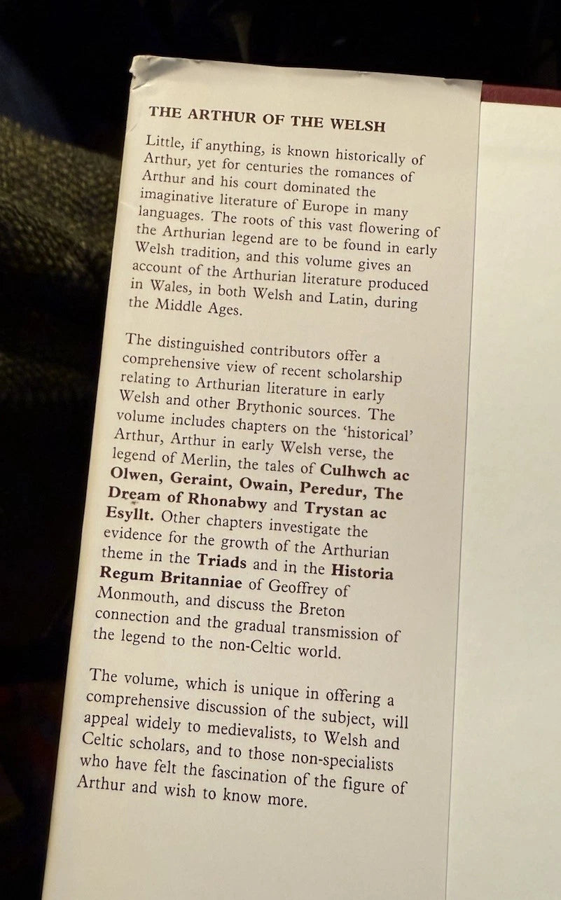 Arthurian: The Arthur of the Welsh by University Of Wales Press: HB: VGC