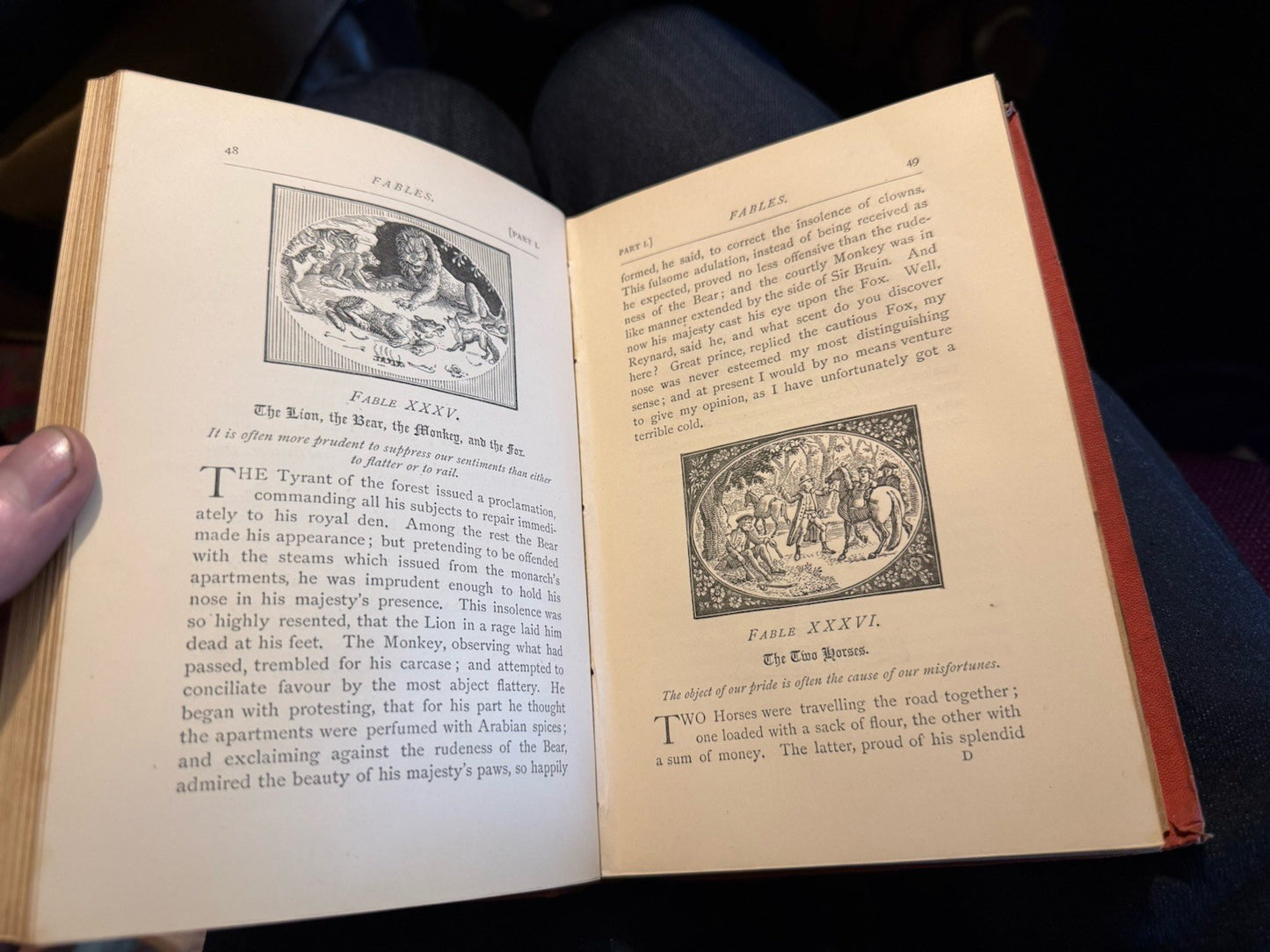 c1874 Bewick's Select Fables : Oliver Goldsmith : In Three Parts : Life of Aesop