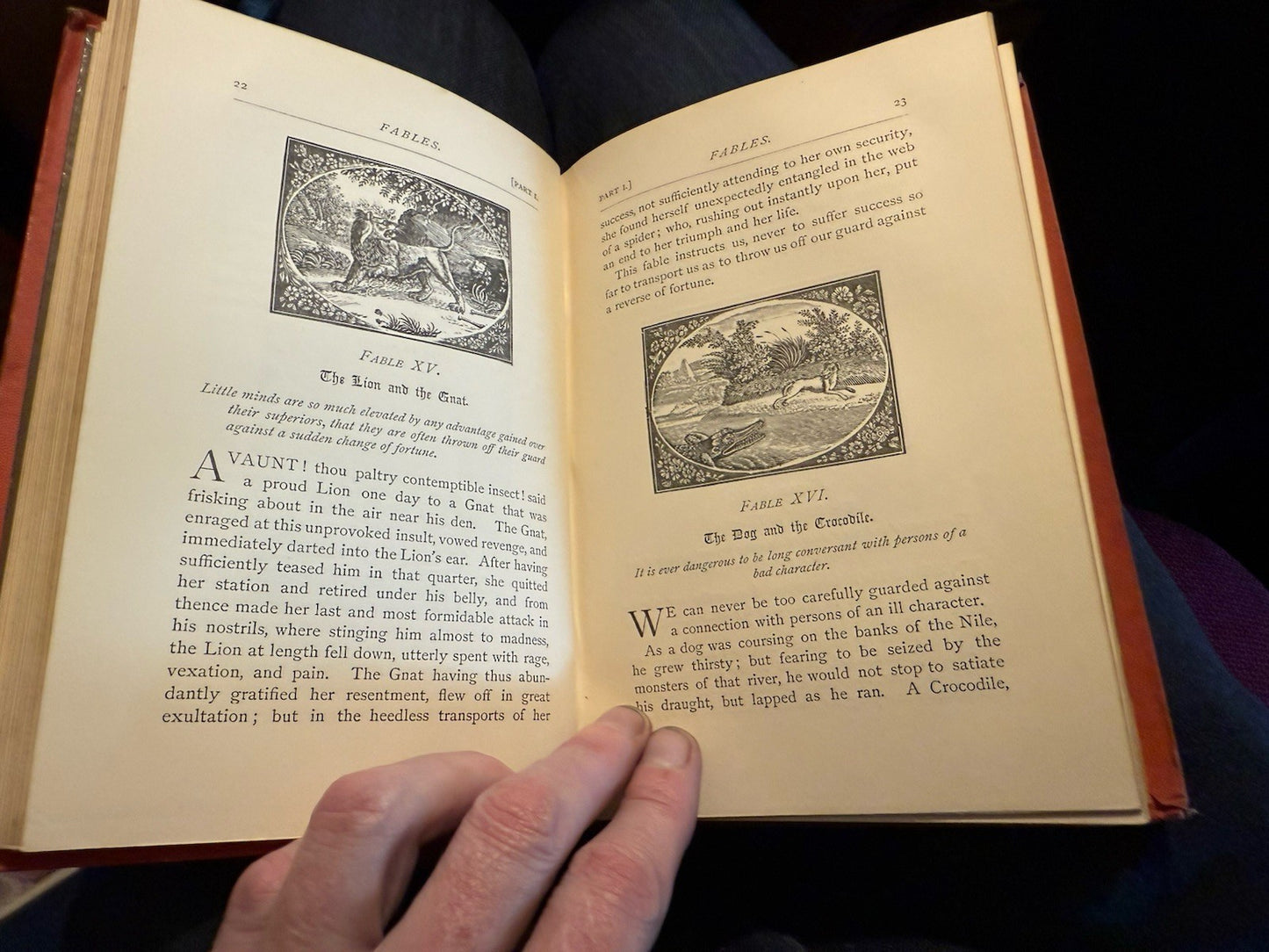 c1874 Bewick's Select Fables : Oliver Goldsmith : In Three Parts : Life of Aesop