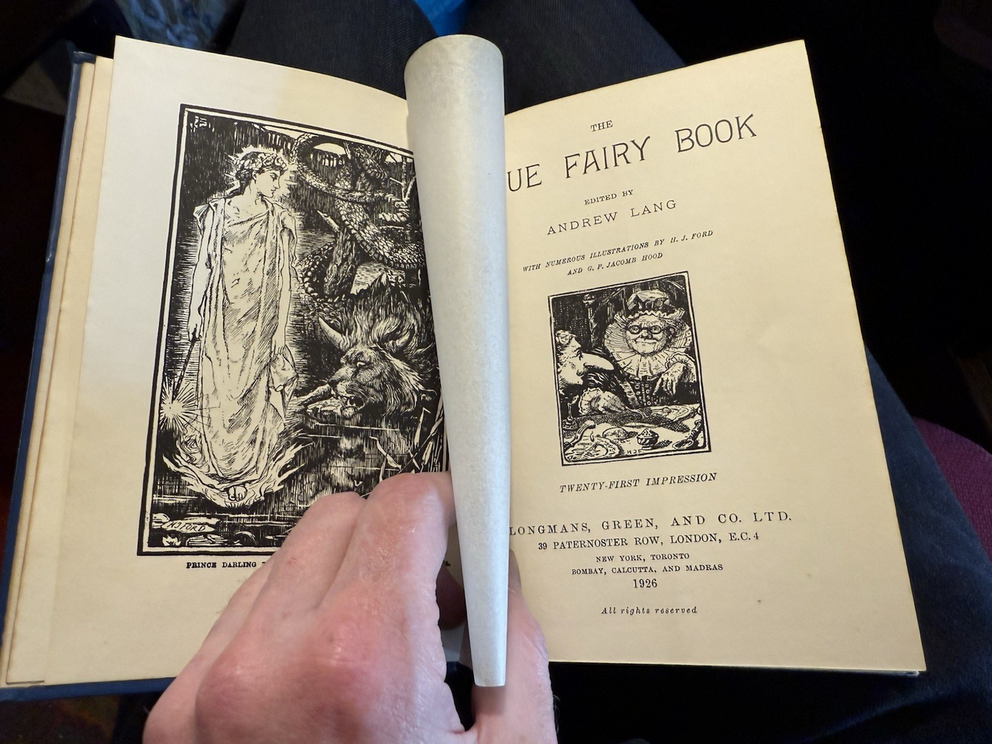 1926 The Blue Fairy Book : Andrew Lang : Fairytale Series