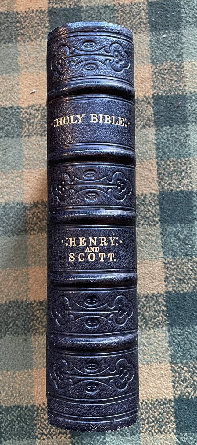 Large Victorian Holy Bible : Commentaries of Henry and Scott : A Very Fine Copy