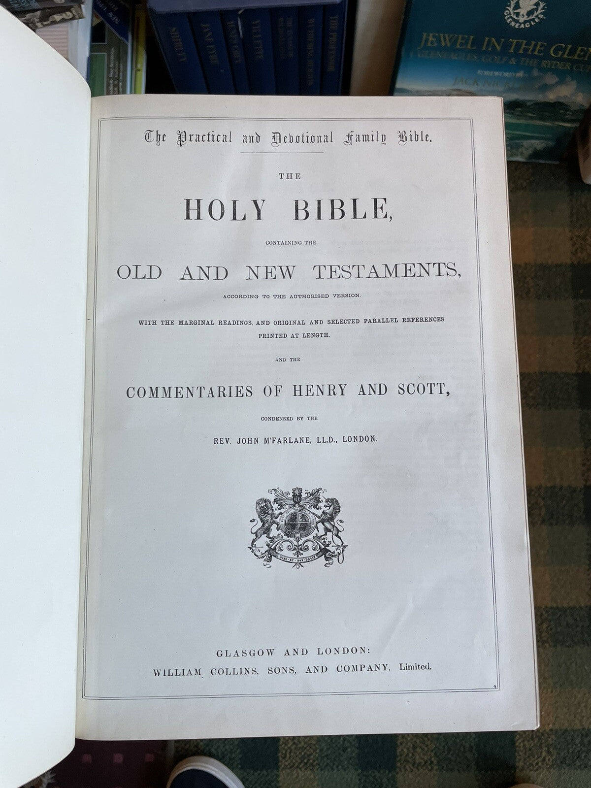 Large Victorian Holy Bible : Commentaries of Henry and Scott : A Very Fine Copy