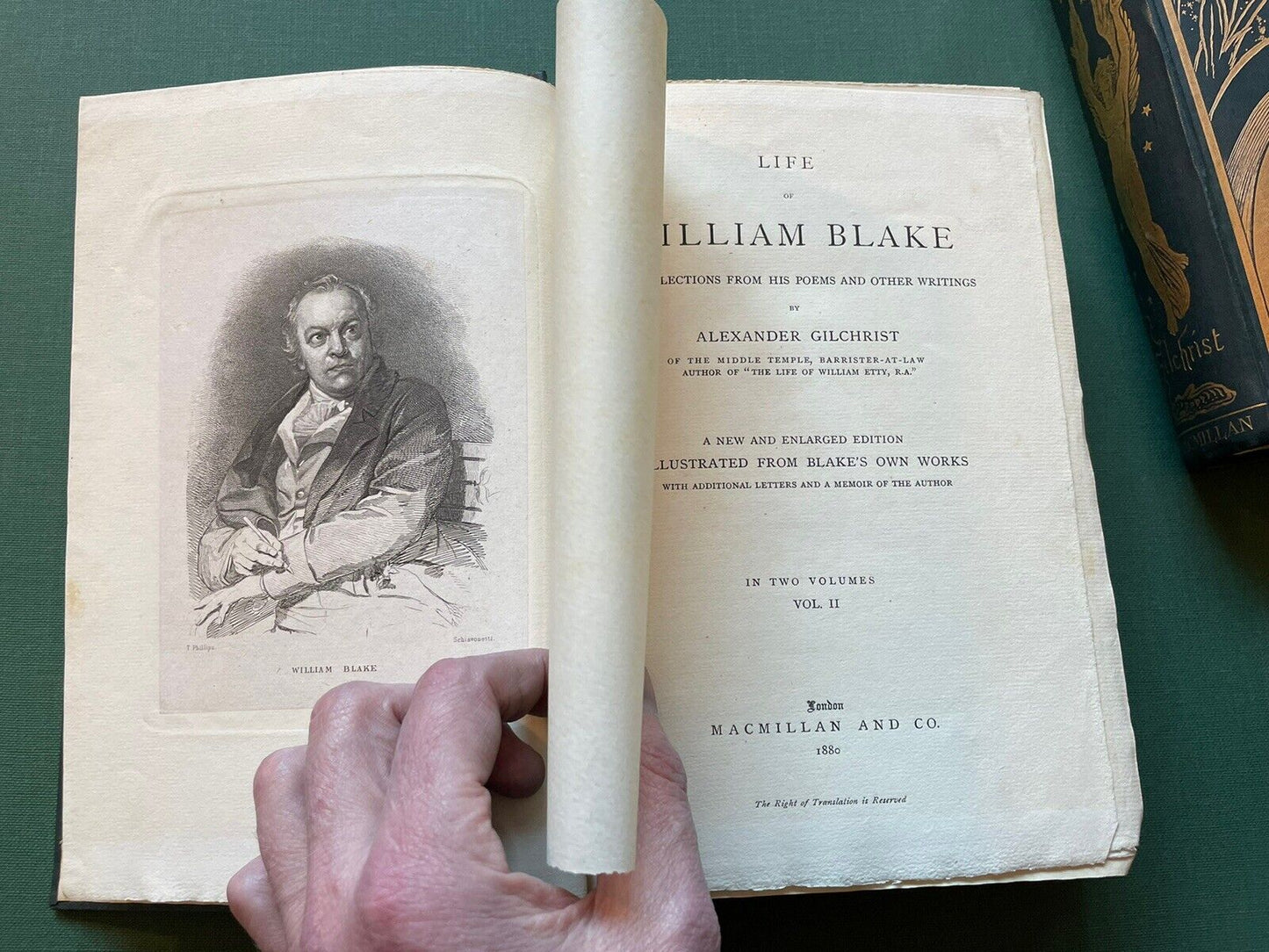 1880 Life of William Blake (2 Vols) Alexander Gilchrist : Decorative Cloth