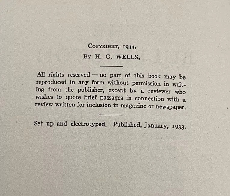 H G Wells : The Bulpington of Blup : 1st/1st US Edition in Original Dust Jacket