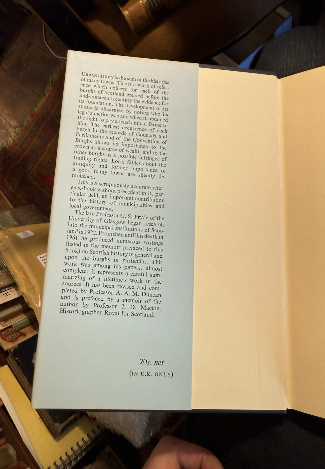 The Burghs of Scotland : A Critical List : George Smith Pryde 1965