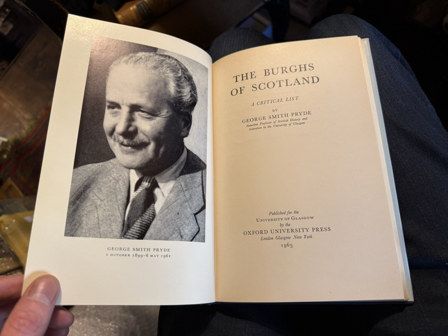 The Burghs of Scotland : A Critical List : George Smith Pryde 1965
