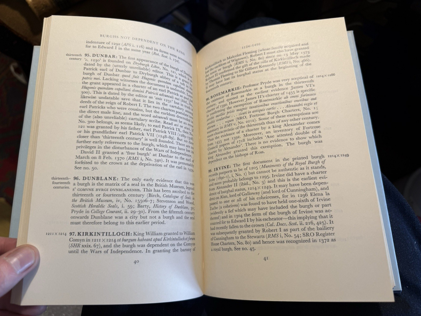 The Burghs of Scotland : A Critical List : George Smith Pryde 1965