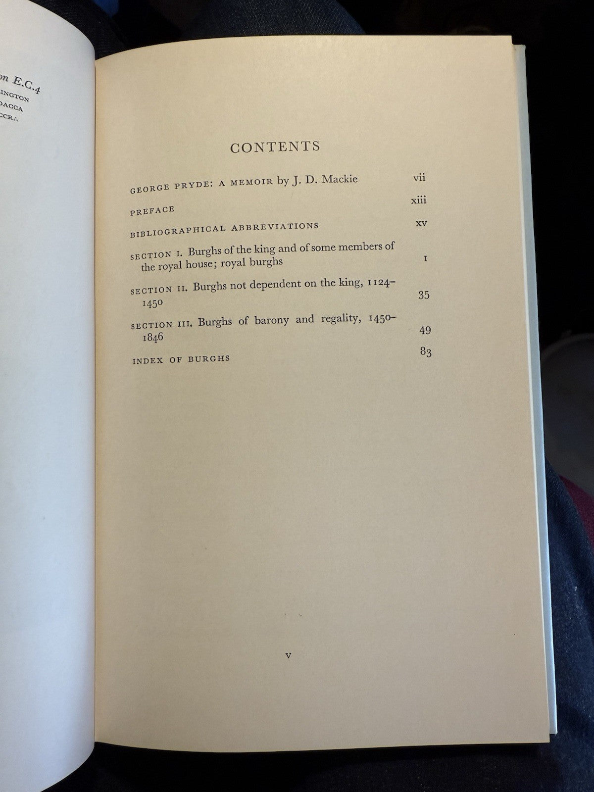 The Burghs of Scotland : A Critical List : George Smith Pryde 1965