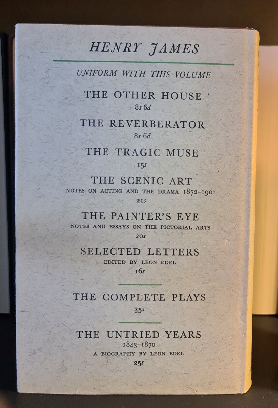 The House of Fiction, Essays on the Novel, Henry James: 1957: Intro by Leon Edel