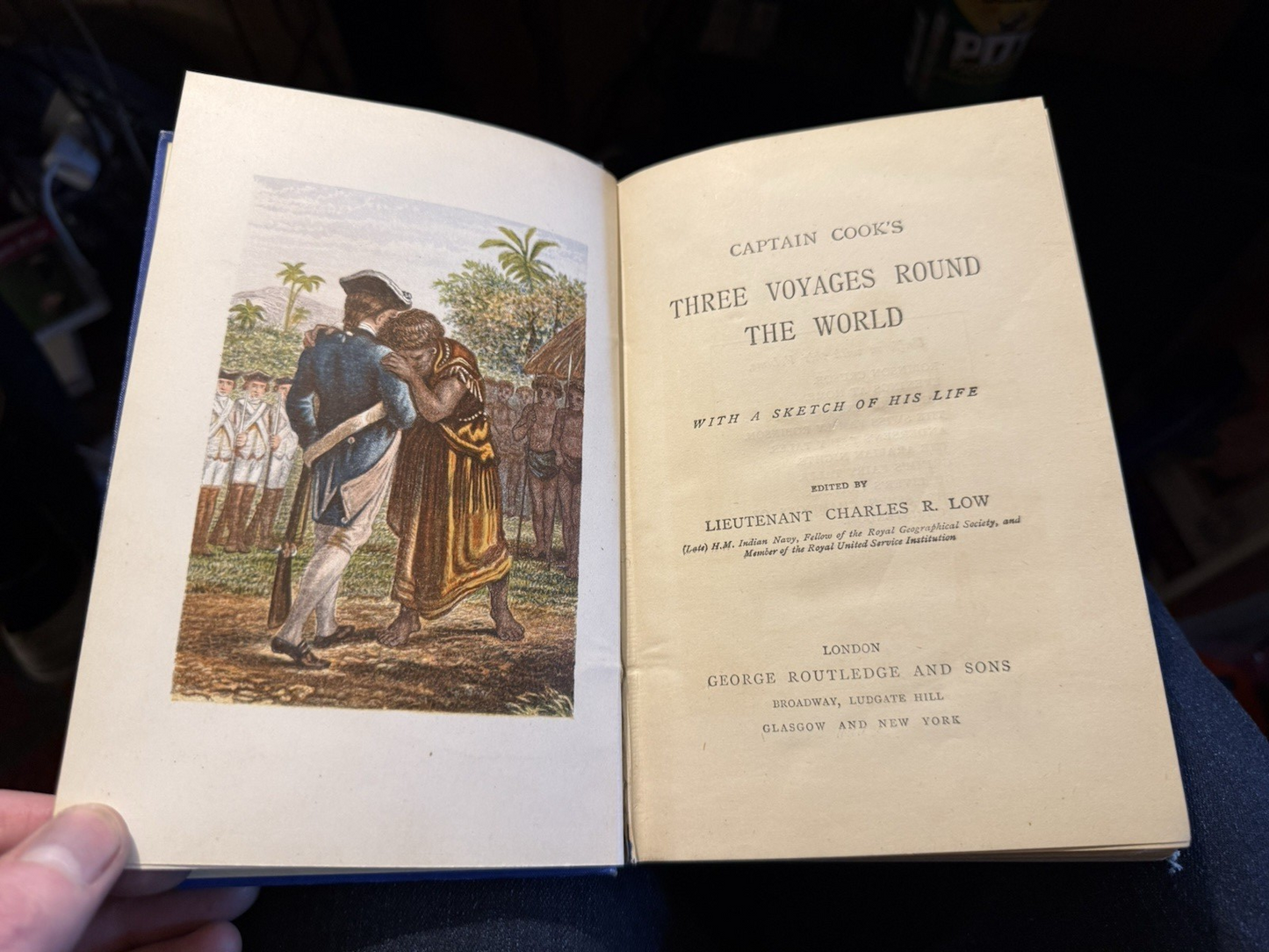 c1890 Captain Cook's Three Voyages Round the World : Lieutenant Charles R. Low