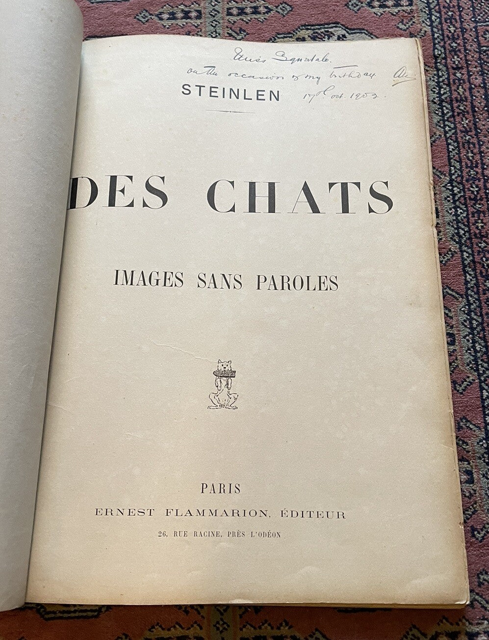 1898 Steinlen · Des Chats : Original Copy : French Cats, Pictures without Words