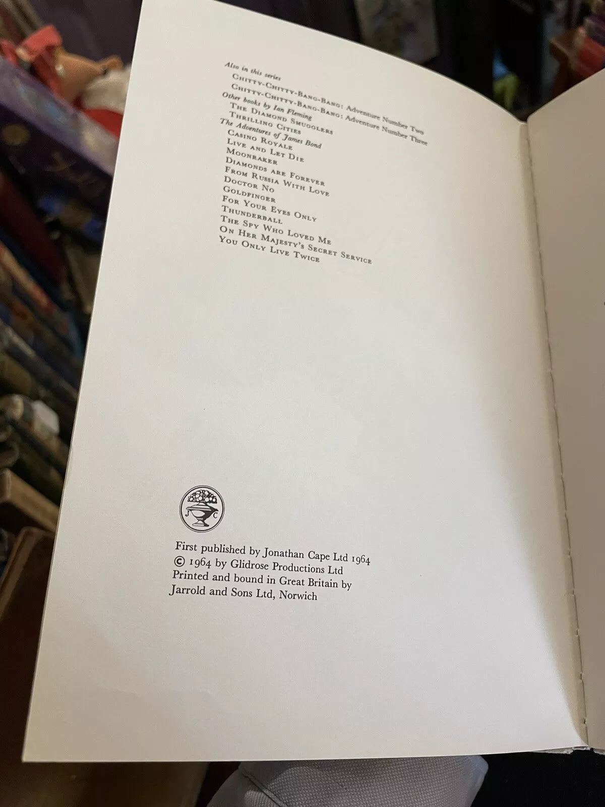 Ian Fleming : Chitty Chitty Bang Bang (3 volumes) 1st Edition Cape 1964