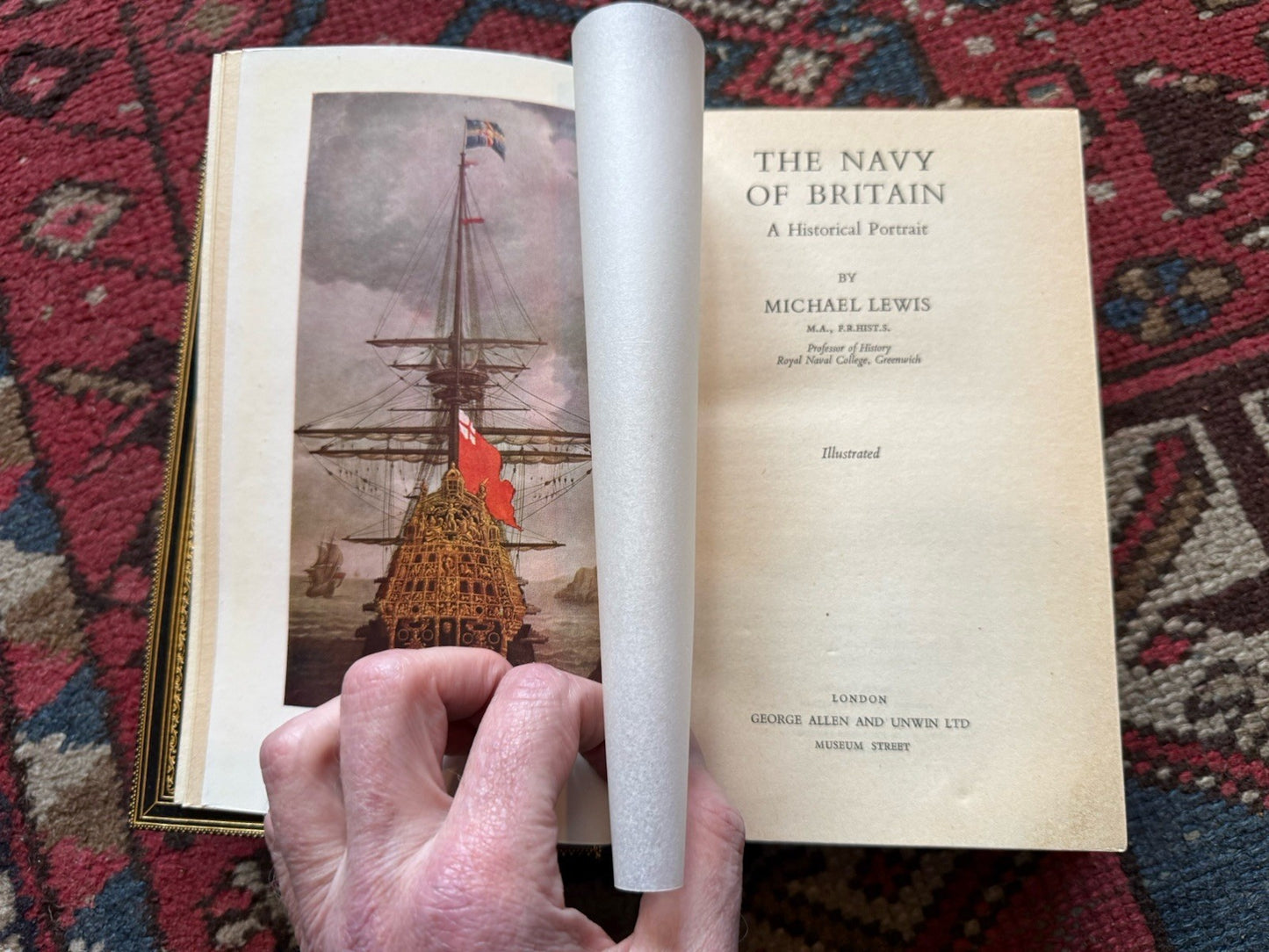 Cosway-Style Fine Binding : Lewis, The Navy of Britain : Foyle's Copy
