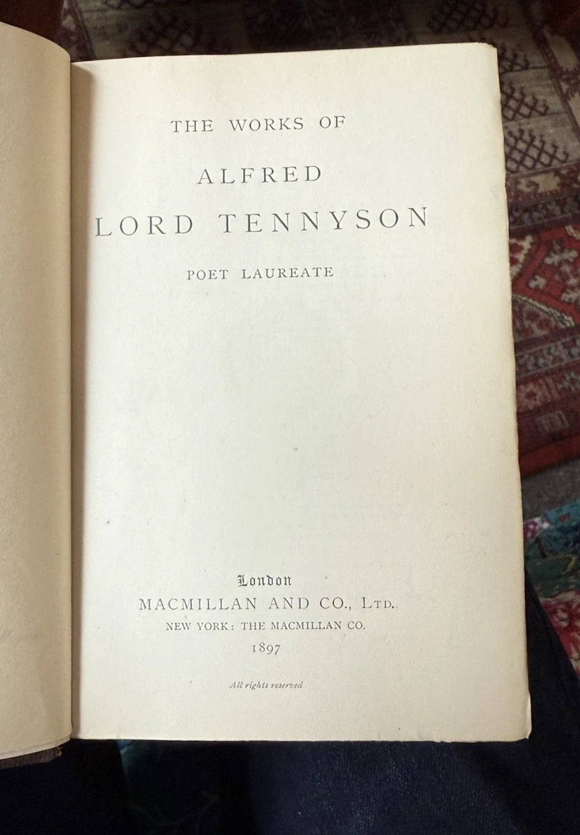 1897 The Complete Works of Alfred Lord Tennyson : Arts & Crafts Bookbinding
