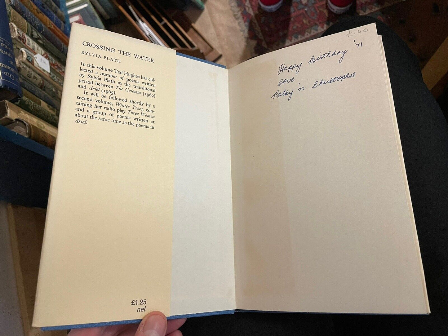 1971 Sylvia Plath's Crossing the Water : First Edition in Dust Jacket : Poetry