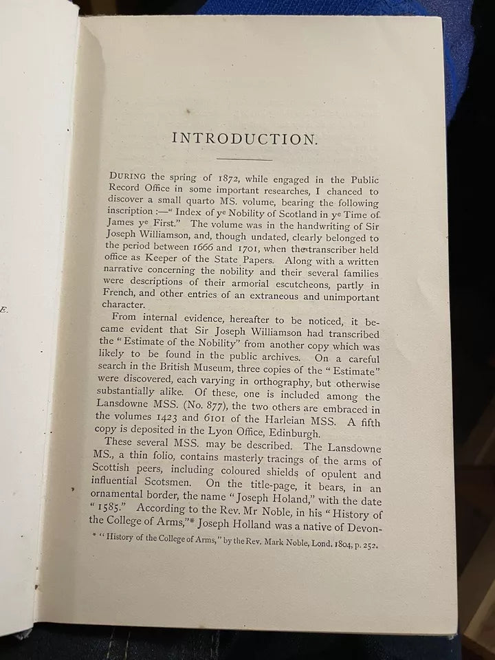 1873 Estimate Scottish Nobility James the Sixth Charles Rogers First Edition