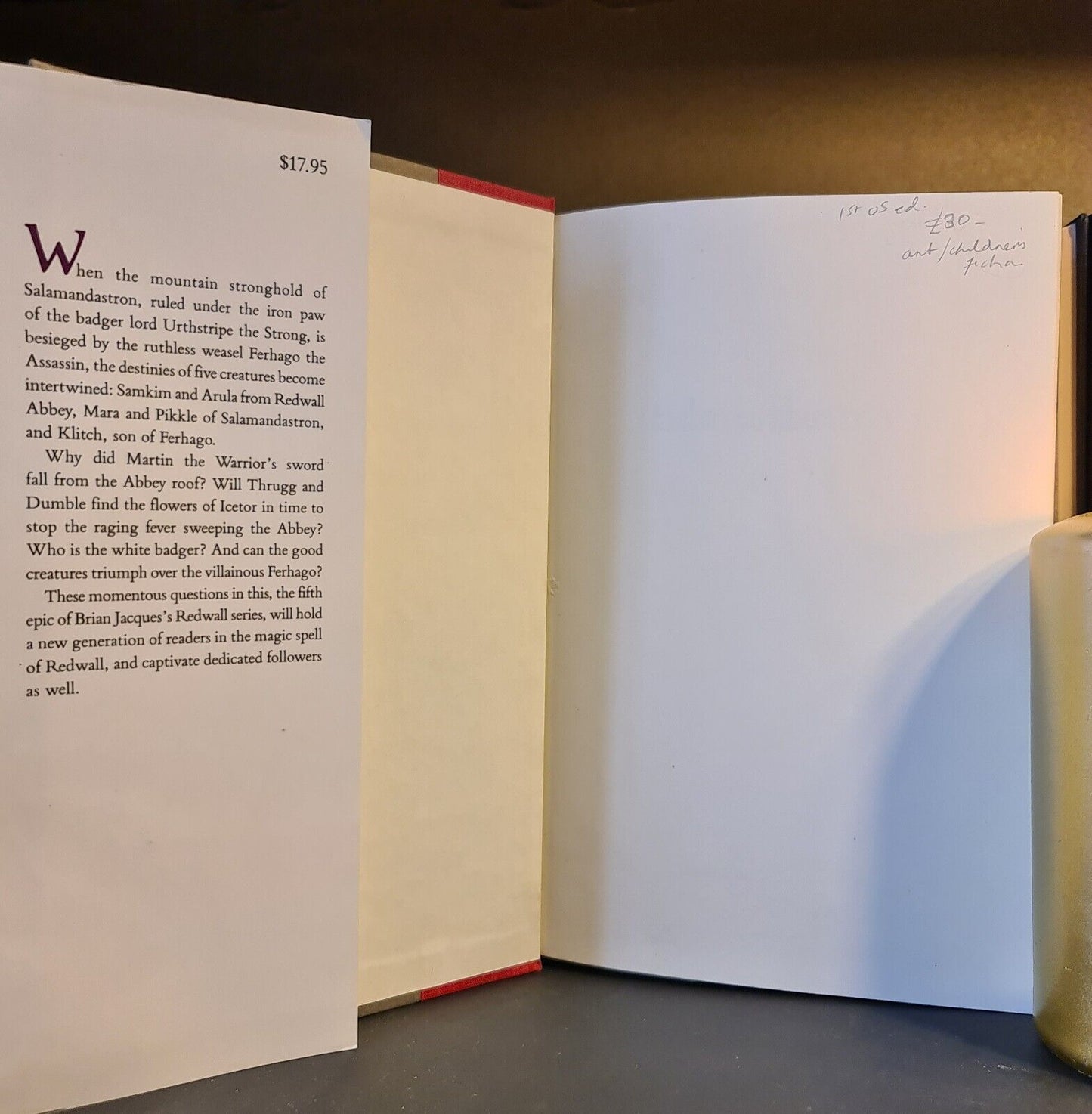 Salamandastron, Brian Jacques: Hardback: 1st OS Edition: A Tale From Redwall