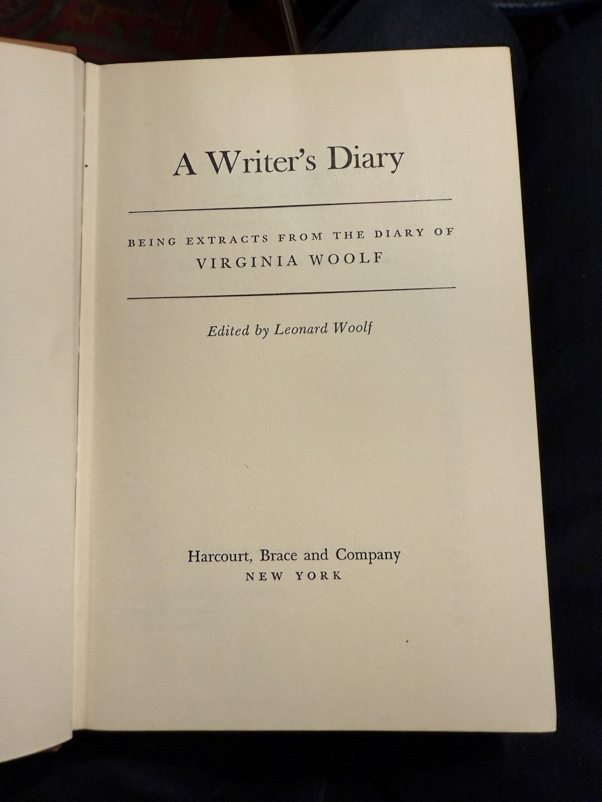 Virginia Woolf : A Writer's Diary : 1st/1st US Edition in Dust Jacket 1954