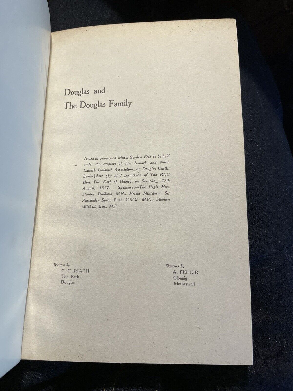 Douglas and the Douglas Family : Scottish Family History : Riach : 1927
