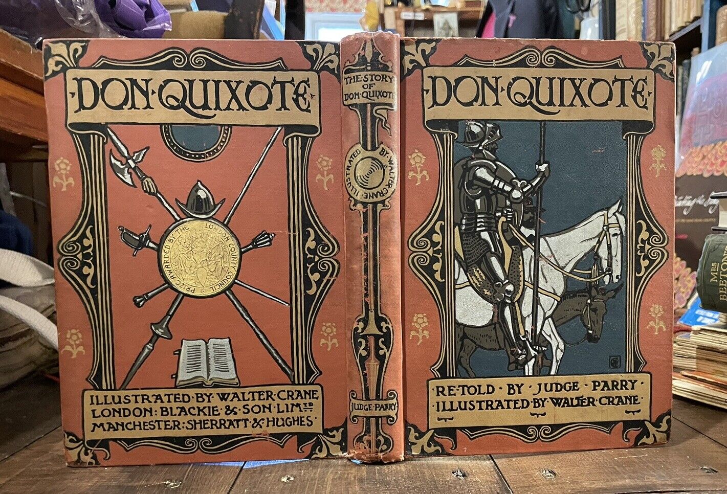 1912 Don Quixote of La Mancha : Illustrated by Walter Crane : Cervantes