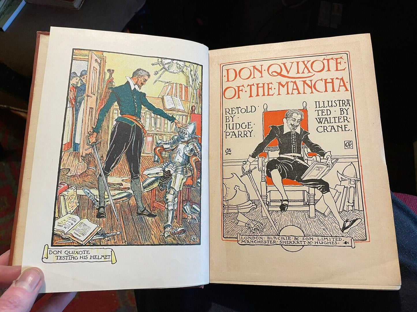 1912 Don Quixote of La Mancha : Illustrated by Walter Crane : Cervantes