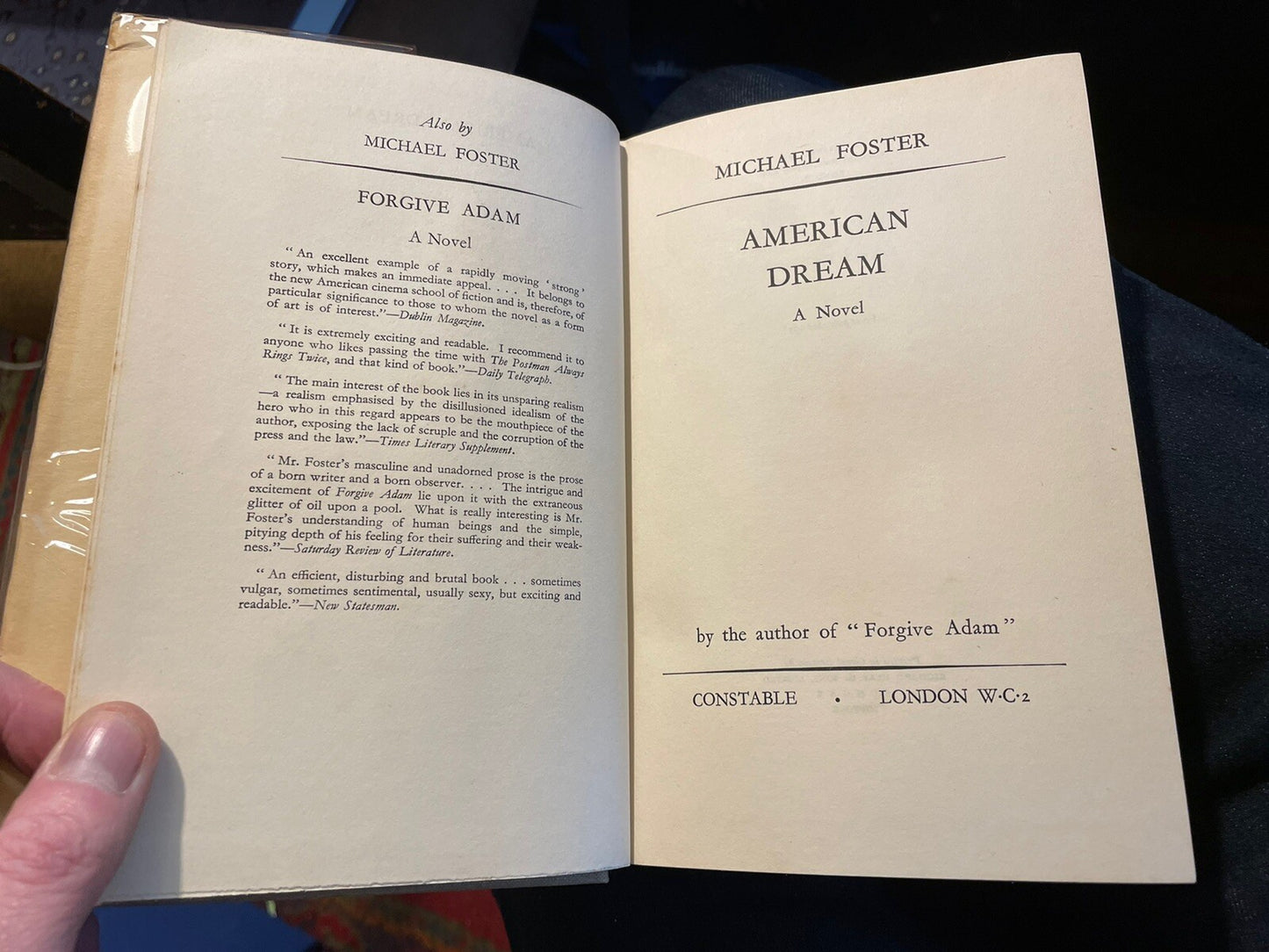 AMERICAN DREAM Michael Foster : Irish immigrant family in America : 1st Ed 1937