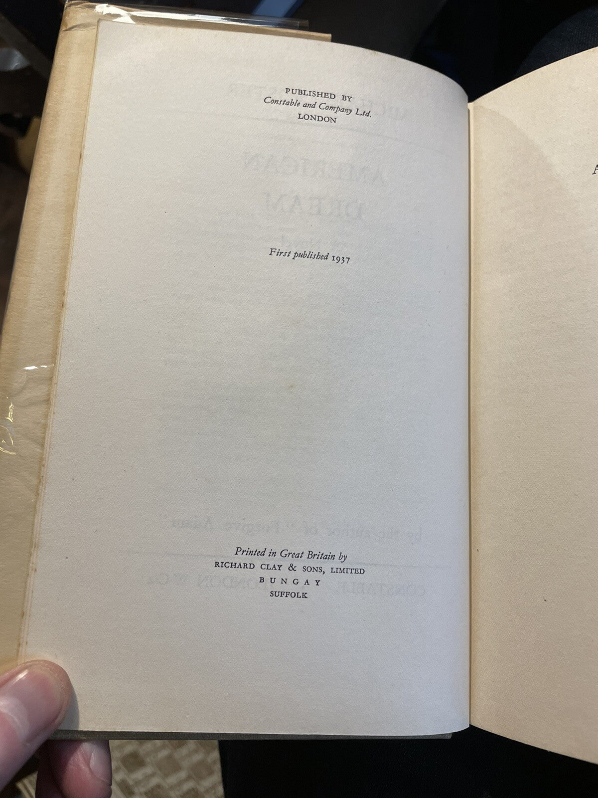 AMERICAN DREAM Michael Foster : Irish immigrant family in America : 1st Ed 1937