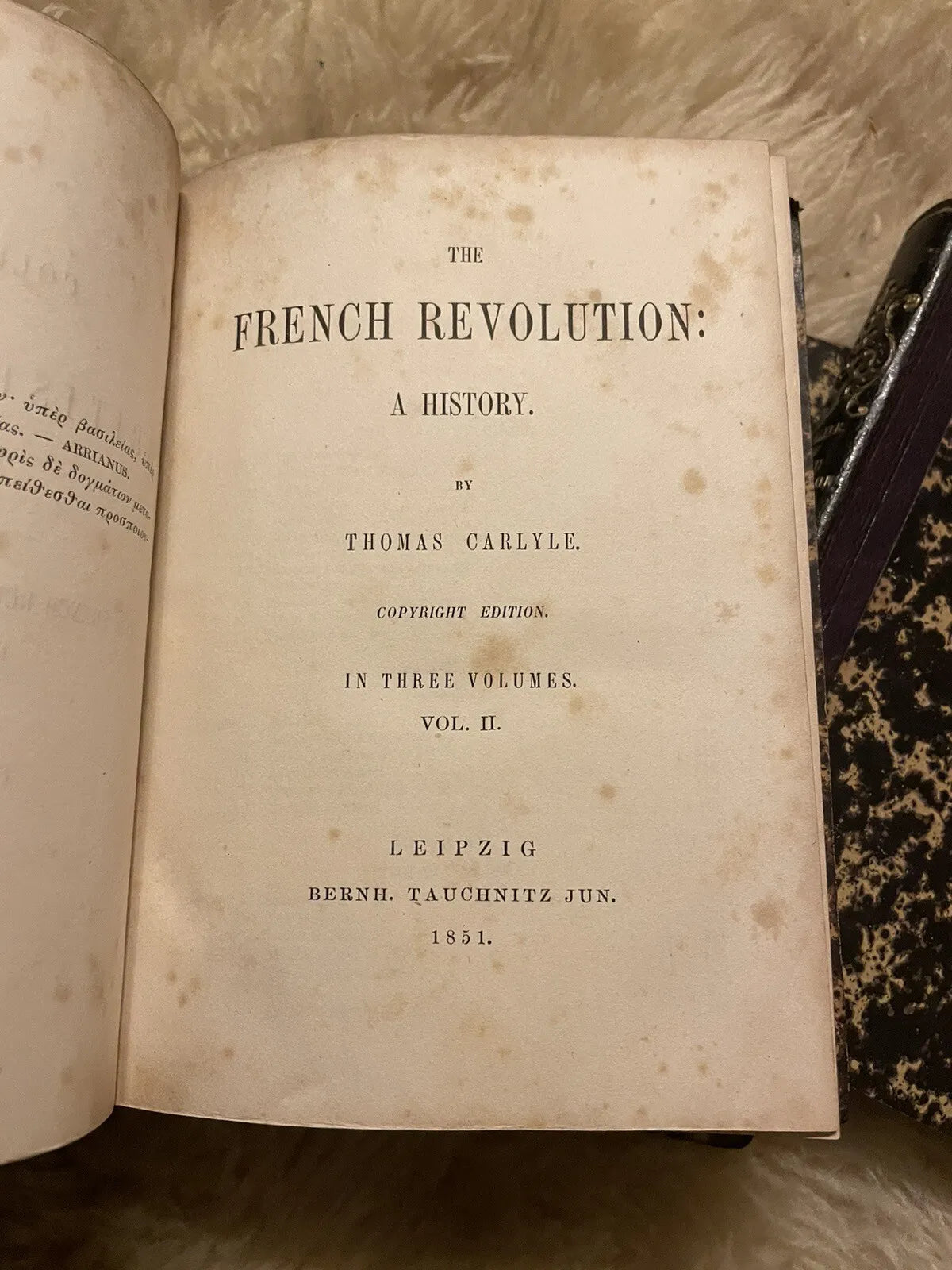 1851 Carlyle : The French Revolution (3 vols in Slipcase) Tauchnitz