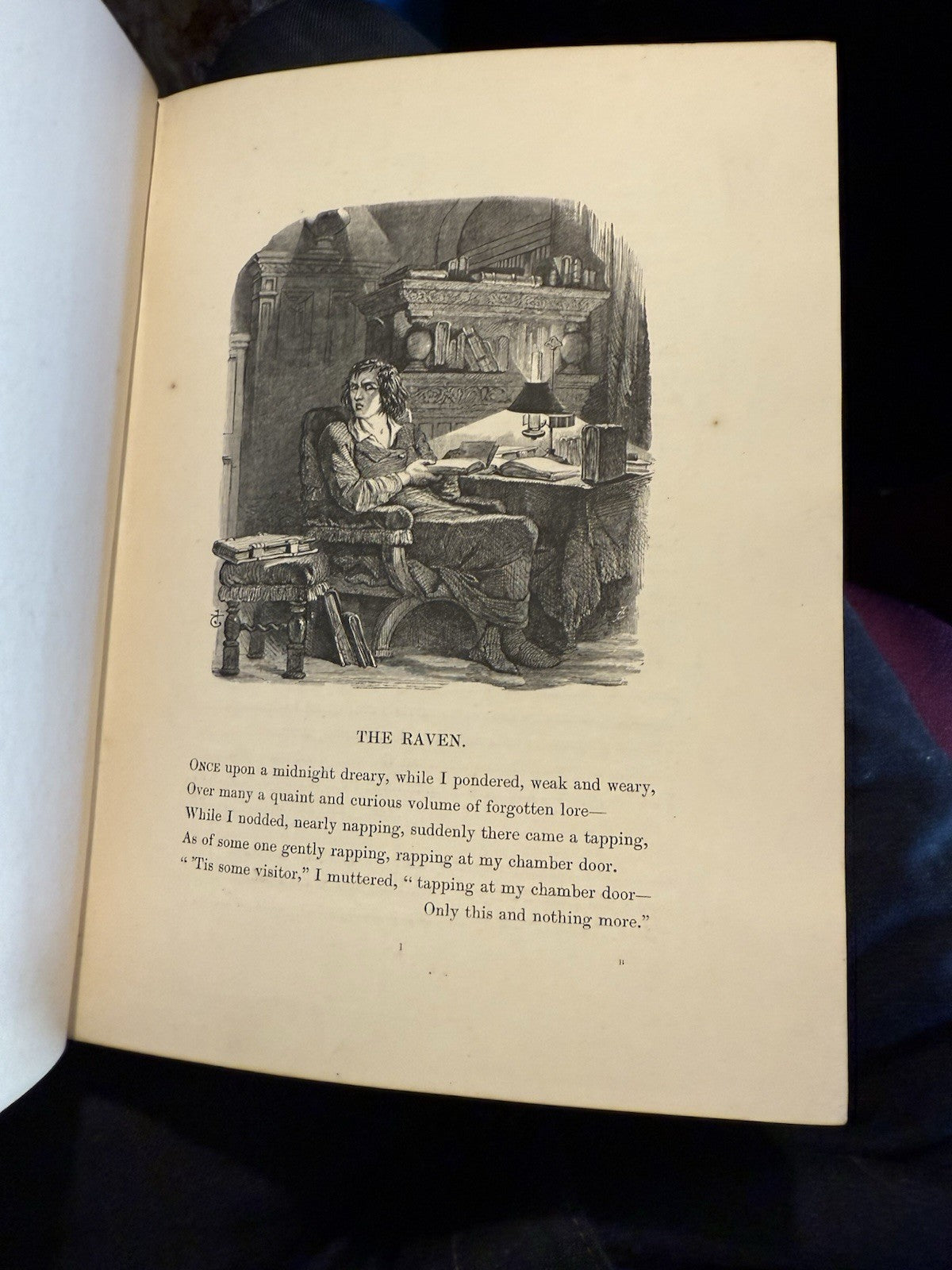 c1872 Poetical Works of Edgar Allan Poe : Illustrated Edition : Lovely Copy