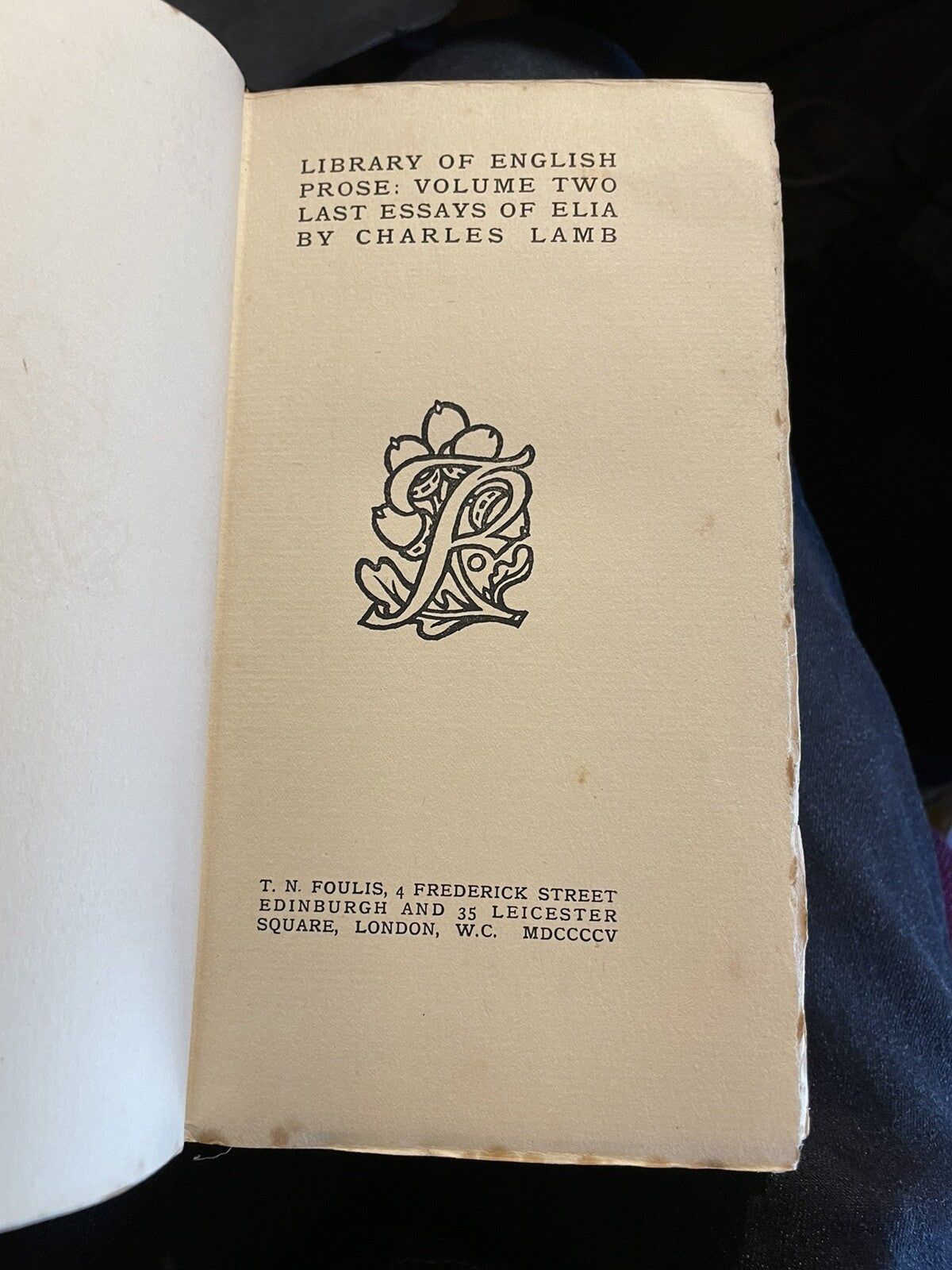 Charles Lamb : Essays of Elia + Last Essays of Elia : Art Nouveau Bindings 1904
