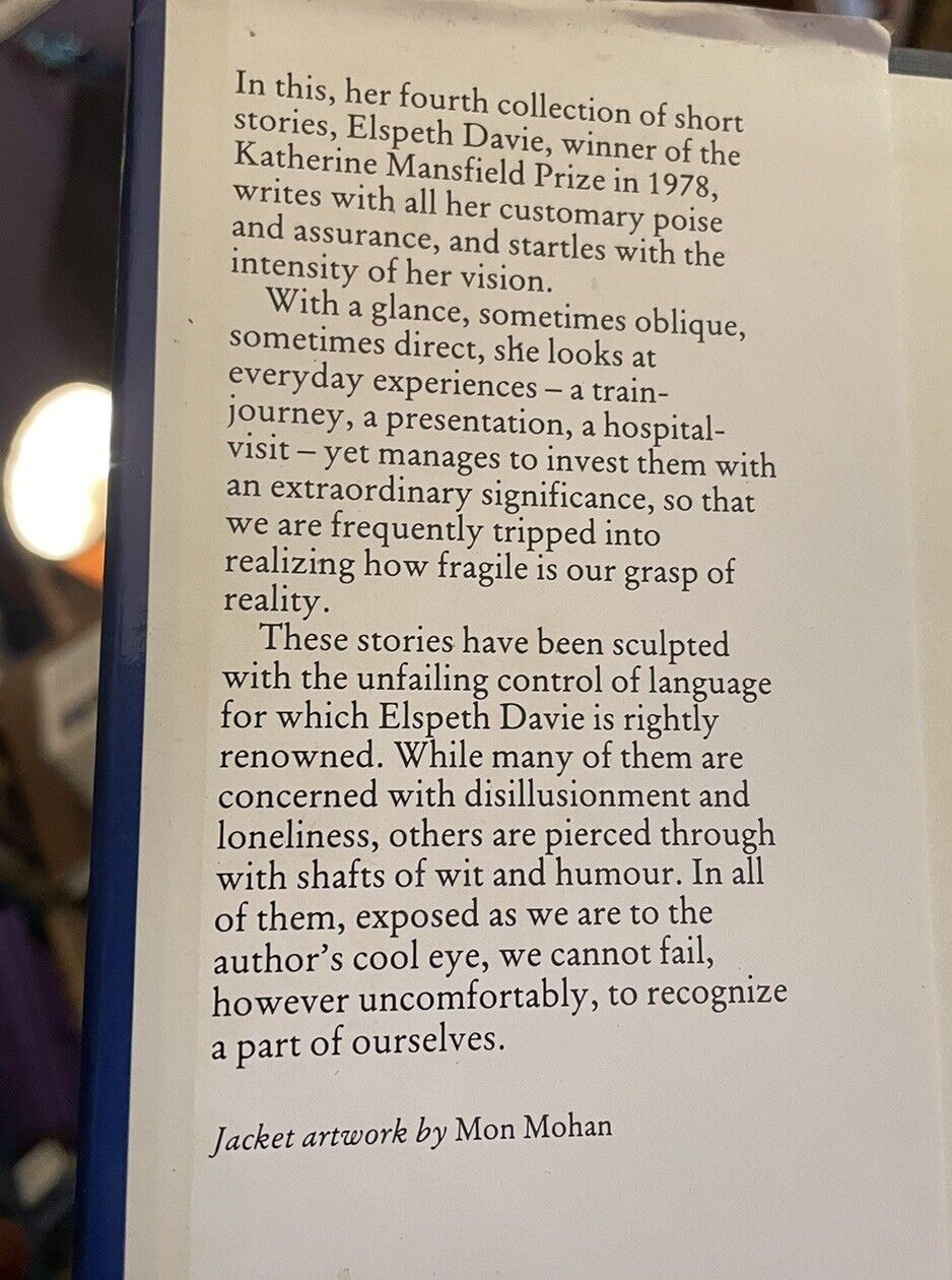 Elspeth Davie : A Traveller's Room : Short Stories 1st 1985
