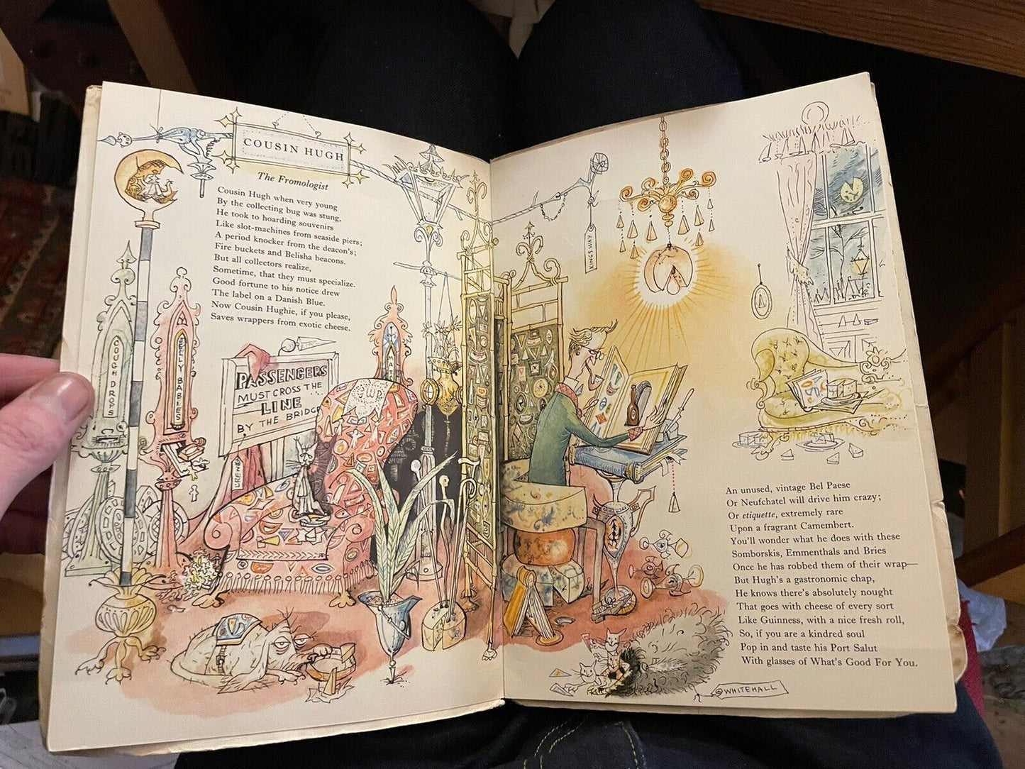 1958 GUINNESS STOUT Promo ADVERTISING Rowland Emett HOBBY HORSES WITH RIDERS