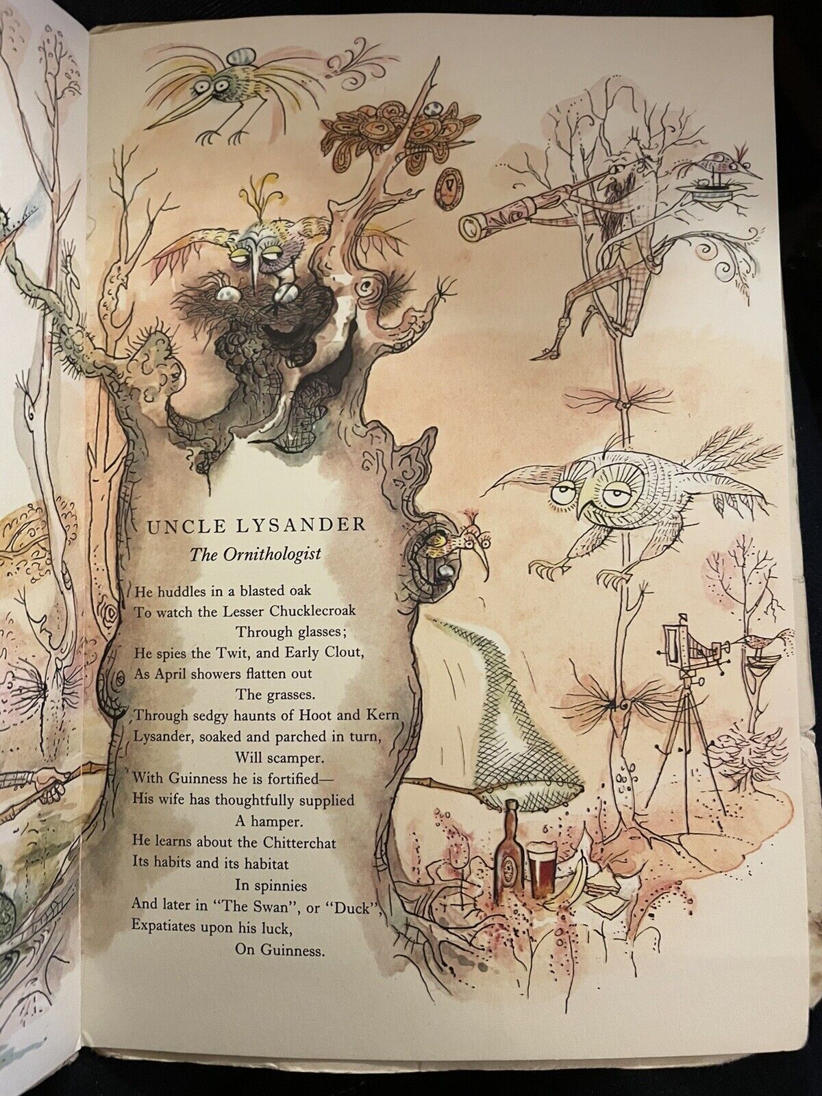 1958 GUINNESS STOUT Promo ADVERTISING Rowland Emett HOBBY HORSES WITH RIDERS